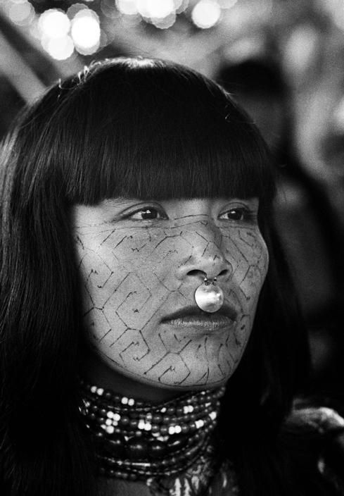 Peru | Shipibo Indian woman with face paintings in a village on the Ucayali river. 1962. | ©Thomas Hoepker